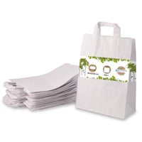 Papiertragetaschen weiß aus Kraftpapier mit Henkel