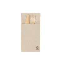 Besteckservietten Recyclingpapier 2-lagig, Bestecktaschen braun