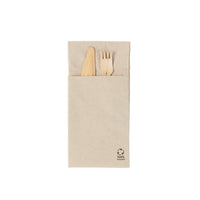 Besteckservietten Recyclingpapier 2-lagig, Bestecktaschen braun