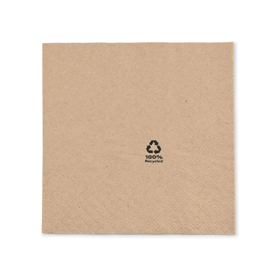 Ungebleicht braun, mit aufgedrucktem Recycling-Icon