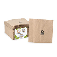 Papierservietten Recyclingpapier 2-lagig, ungebleicht braun