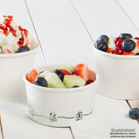 Dessertbecher weiß – runde Einwegschalen für Snacks & Eis
