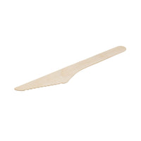 Holzbesteck-Set Messer Gabel Löffel mit Serviette – einzeln verpackt