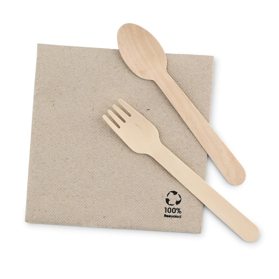 Gabel und Serviette bestellst Du getrennt
