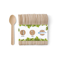 Papierlöffel 11,5 cm braun – kompostierbares Einwegbesteck