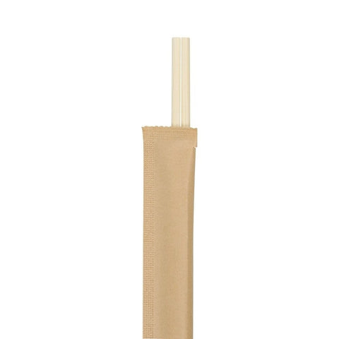 Bambus Essstäbchen Einweg, einzeln in Kraftpapier verpackt