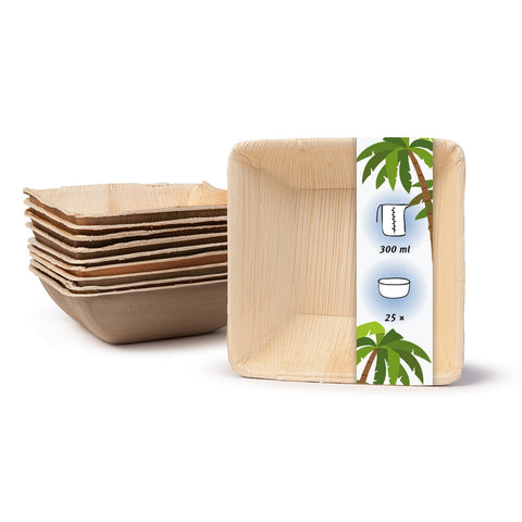 Quadratische Palmblatt Schalen