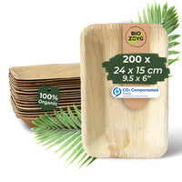 Palmblattteller rechteckig tief – Bio-Einwegteller aus Palmblatt