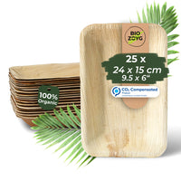 Palmblattteller rechteckig tief – Bio-Einwegteller aus Palmblatt