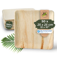 Palmblattteller quadratisch – Bio-Einwegteller aus Palmblatt