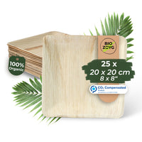 Palmblattteller quadratisch – Bio-Einwegteller aus Palmblatt