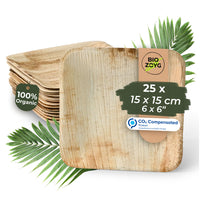 Palmblattteller quadratisch – Bio-Einwegteller aus Palmblatt