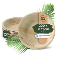 Palmblattteller rund - kompostierbares Bio-Einweggeschirr für Catering