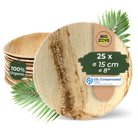 Palmblattteller rund - kompostierbares Bio-Einweggeschirr für Catering