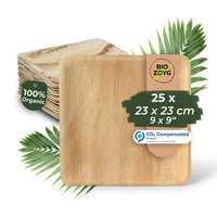 Palmblattteller quadratisch – Bio-Einwegteller aus Palmblatt