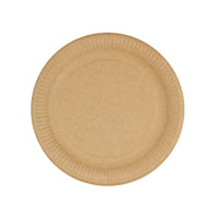 Pappteller rund braun - Einwegteller aus Duplexkarton, 23 cm