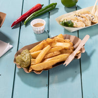 Pappschalen oval für Pommes & Currywurst - kompostierbar