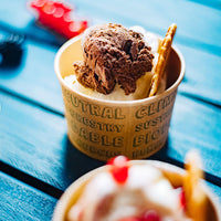 Eisbecher aus Pappe braun - kompostierbare Speisebecher To Go