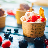 Eisbecher aus Pappe braun - kompostierbare Speisebecher To Go