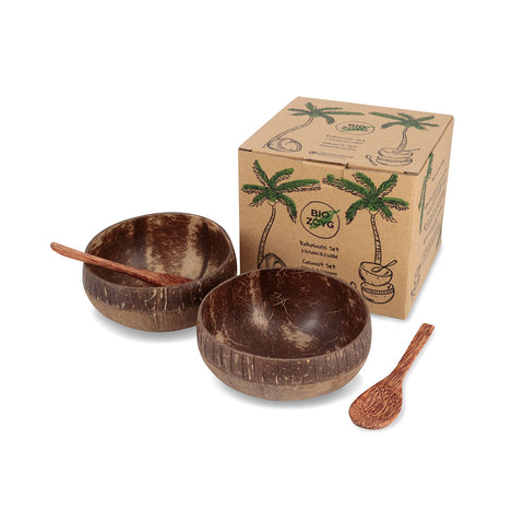 Kokosnuss-Schalen 2er-Set mit Gravur - Handarbeit im Boho-Style