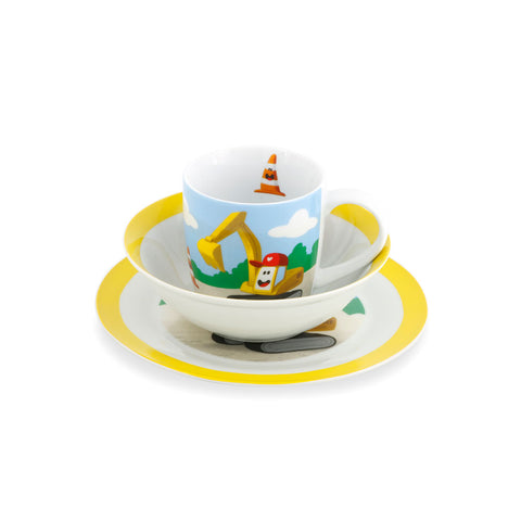 Kindergeschirr Porzellan 3-teilig - Frühstücksset mit Motiv