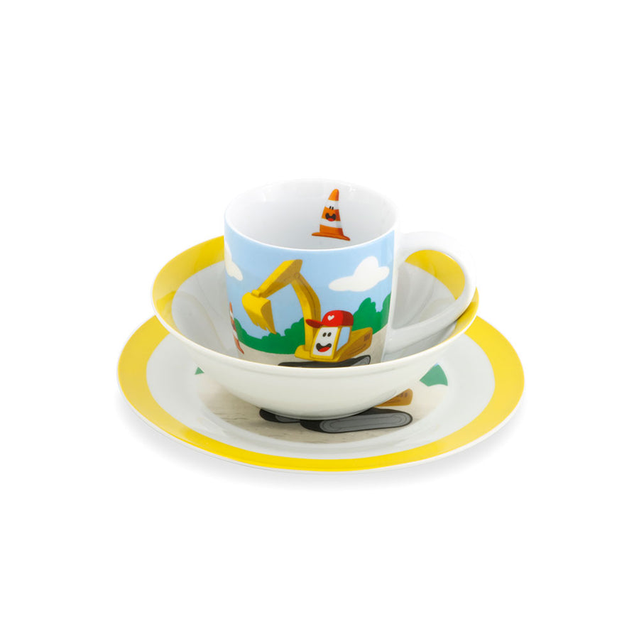 Kindergeschirr Porzellan 3-teilig - Frühstücksset mit Motiv
