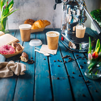 Pappbecher braun doppelwandig – kompostierbar, DIN EN 13432, Coffee to go