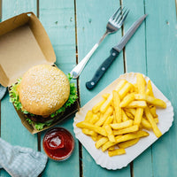 Pappschalen eckig für Pommes & Currywurst - kompostierbar