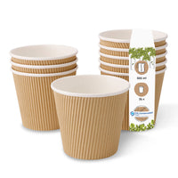 Suppenbecher To Go braun mit Riffelwand – kompostierbar