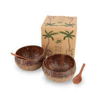 Kokosnuss-Schalen 2er-Set mit Gravur - Handarbeit im Boho-Style