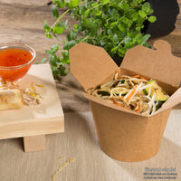Asia-Box mit Faltdeckel 650 ml – kompostierbare Nudelbox To Go