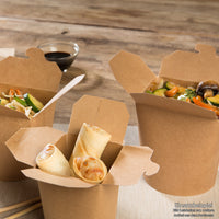 Asia-Box mit Faltdeckel 650 ml – kompostierbare Nudelbox To Go