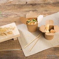 Asia-Box mit Faltdeckel 650 ml – kompostierbare Nudelbox To Go