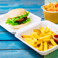 Burgerboxen aus Zuckerrohr, kompostierbar nach DIN EN 13432