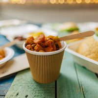 Suppenbecher To Go braun mit Riffelwand – kompostierbar