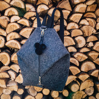 Filz-Rucksack aus 100% Merinowolle, 27x34x12 cm, div. Farben
