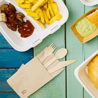 Besteckservietten Recyclingpapier 2-lagig, Bestecktaschen braun