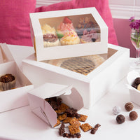 Cupcake- & Muffin-Boxen aus Pappe mit Sichtfenster, weiß