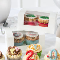 Cupcake-Box mit Sichtfenster, weiß – Gebäckschachtel aus Karton