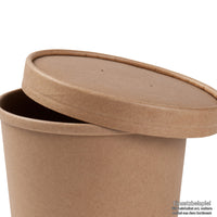 Suppenbecher To Go aus Kraftkarton – kompostierbar, braun mit Riffelwand