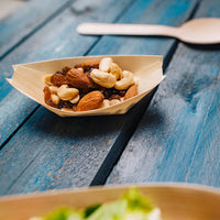 Holzschiffchen Einweg – kompostierbare Snackschalen für Fingerfood
