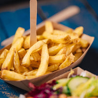 Pommesgabeln aus Hartholz, kompostierbar, natur, für Snacks