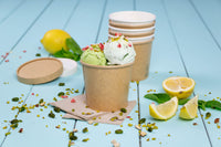 Suppenbecher to go aus Karton - Einweg, rund, beschichtet