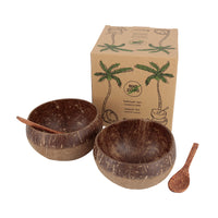 Kokosnuss-Schalen 2er-Set mit Gravur - Handarbeit im Boho-Style