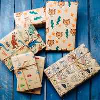 Geschenkpapier Set aus Recyclingpapier – Kraftpapier-Rollen