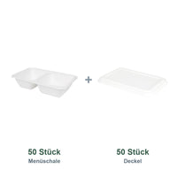 Set aus 50 Menüschale 1000 ml und 50 Deckel 23x14,5 cm