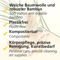 Bambus-Wattestäbchen kompostierbar – plastikfrei zur Körperpflege